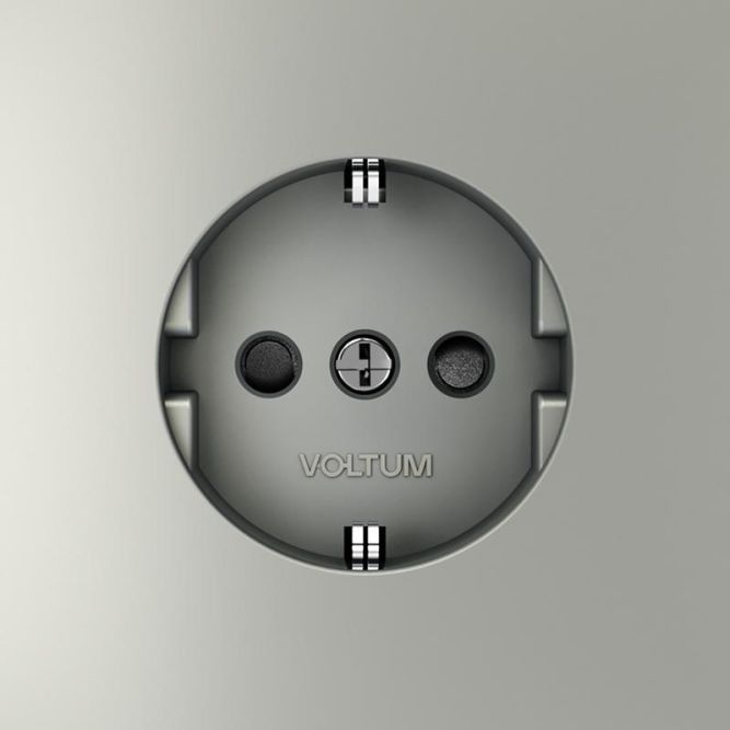 Розетка 1-м СП S70 16А с заземл. защ. шторки механизм сталь Voltum VLS040205