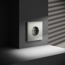 Розетка 1-м СП S70 16А с заземл. защ. шторки механизм сталь Voltum VLS040205