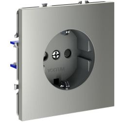 Розетка 1-м СП S70 16А с заземл. защ. шторки механизм сталь Voltum VLS040205