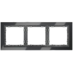Рамка 3-м S70 стеклян. графит Voltum VLS110307