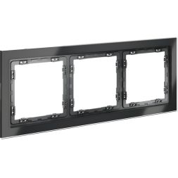 Рамка 3-м S70 стеклян. графит Voltum VLS110307