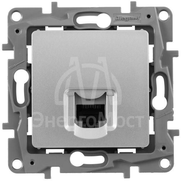 Механизм розетки информ. 1-м СП Etika RJ45 CAT.5E UTP алюм. Leg 672441