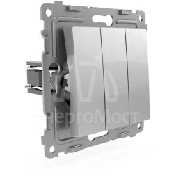 Выключатель 3-кл. СП Pixel 10А IP20 механизм алюм. TOKOV ELECTRIC TKE-PX-V3-C03