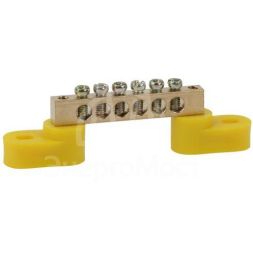 Шина PE &amp;quot;земля&amp;quot; на двух угловых изоляторах ШНИ-6х9-6-У2 желт. NO-222-108-1 ЭРА Б0044157