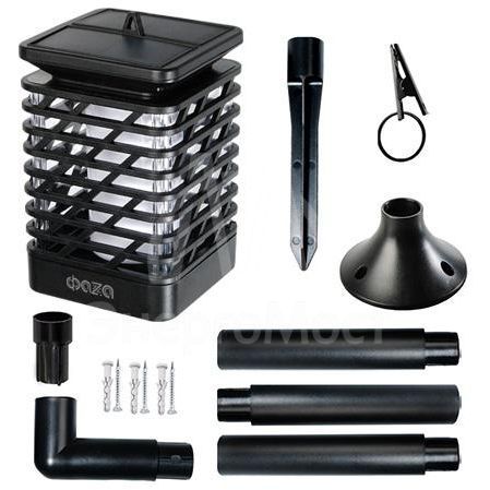 Светильник на солнечной батарее SLR-S10 сетка эффект факела ФАZА 5036598