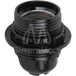 Патрон E27 с кольцом бакелит черн. (х50) (50/200/4800) Эра Б0044084