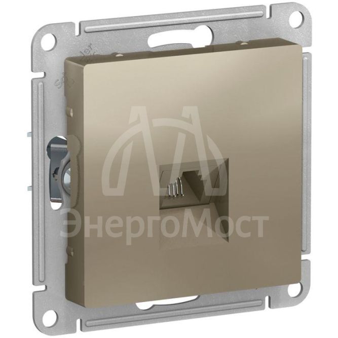 Розетка телефонная 1-м СП AtlasDesign RJ11 механизм шампань SE ATN000581