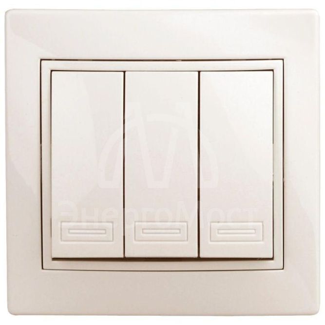 Выключатель 3-кл. СП Plano 10А IP20 1-106-02 250В кость Intro Б0027606