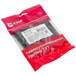 Набор трубок термоусадочных ТУТк клеевые 4.8/1.6 нг черн. по 100мм (уп.20шт) PROxima EKF tut-k-n-4.8