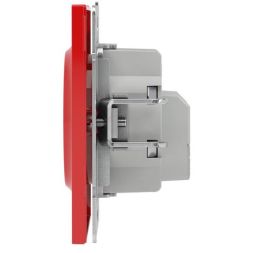 Розетка силовая KANT 2P+E без шторки красн. сатин DKC 7001033