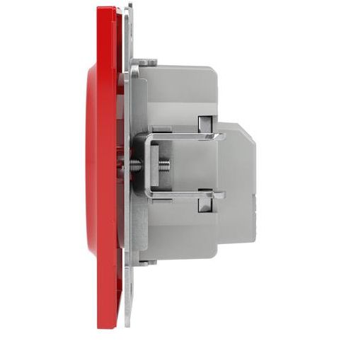 Розетка силовая KANT 2P+E без шторки красн. сатин DKC 7001033
