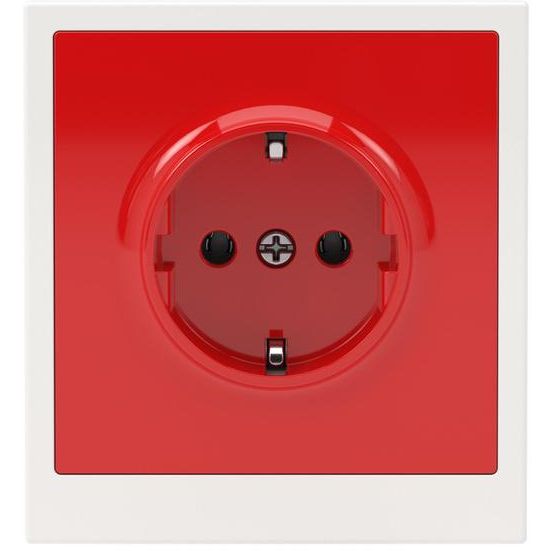 Розетка силовая KANT 2P+E без шторки красн. сатин DKC 7001033