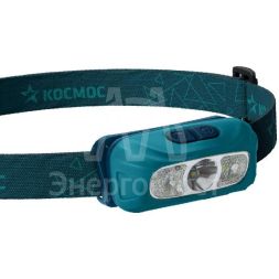 Фонарь аккумуляторный налобный 2Вт LED+1Вт SMD LED+красн. Li-ion 14500 500мА.ч корпус ABS-пластик USB-шнур регулируемый эласт. ремешок КОСМОС KOC515Lit