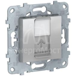 Механизм розетки компьютерная UNICA NEW RJ45 одиноч. кат.5е UTP алюм. SchE NU541130