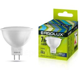 Лампа светодиодная LED-JCDR-7W-GU5.3-6500K JCDR 172-265В Ergolux 12881