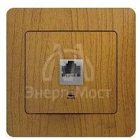 Механизм розетки комп. 1-м СП Glossa RJ45 дер. дуб SchE GSL000581K