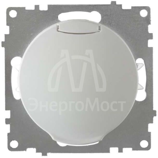 Механизм розетки 1-м СП с крышкой Florence с заземл бел. 1E10501300 OneKeyElectro 2172768