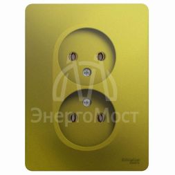 Розетка 2-м СП Glossa 16А IP20 без заземл. в сборе фисташк. SchE GSL001020