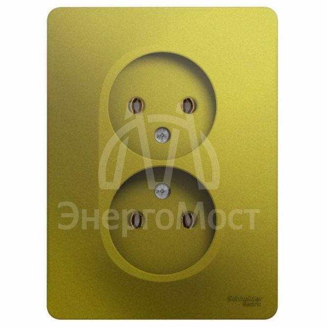 Розетка 2-м СП Glossa 16А IP20 без заземл. в сборе фисташк. SchE GSL001020