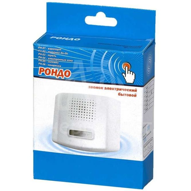 Звонок проводной Рондо аэропорт 220В 80-90дБА бел. Тритон РН-01