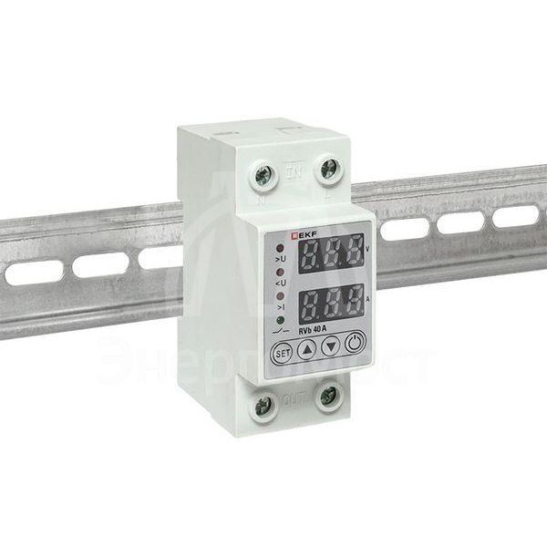 Реле напряжения и тока с дисп. RVb 40А EKF rvb-m40a