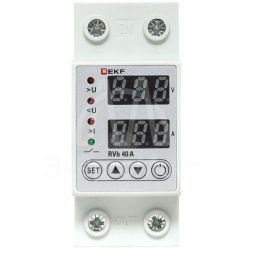 Реле напряжения и тока с дисп. RVb 40А EKF rvb-m40a