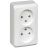 Розетка 2-м ОП Этюд 16А IP20 без заземл. бел. SchE PA16-005B