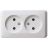 Розетка 2-м ОП Этюд 16А IP20 без заземл. бел. SchE PA16-005B