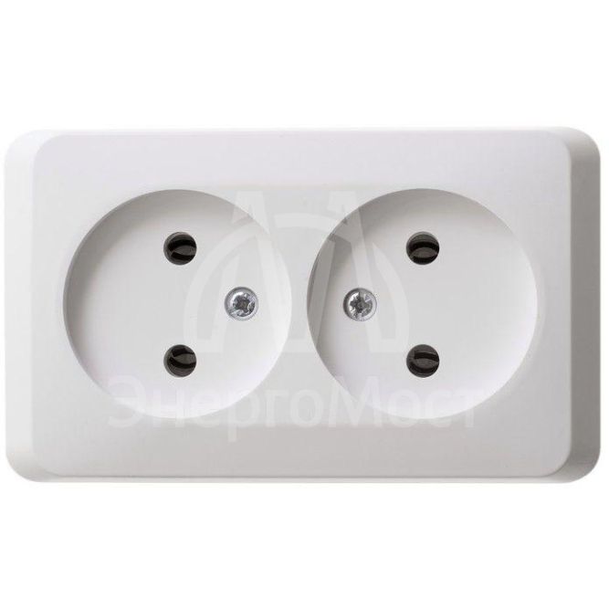 Розетка 2-м ОП Этюд 16А IP20 без заземл. бел. SchE PA16-005B