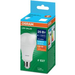 Лампа светодиодная LED G4 Value LVCLA250 25W/965 CRI95 25Вт 6500К 2500лм грушевидная матов. E27 170-250В OSRAM 4058075696471