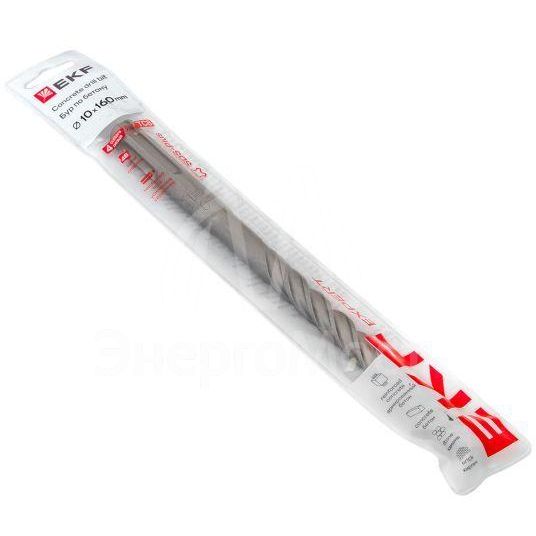 Бур по бетону SDS-plus 10х160мм 4 резца 4S спираль Expert EKF db-10-160-4x4