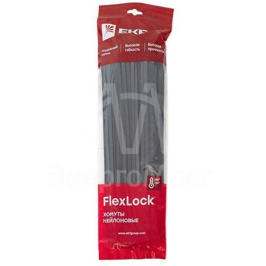Хомут P6.6 7.6х350 FlexLock стандартный черн. (уп.100шт) PROxima EKF plc-fl-ctsb-7.6x350