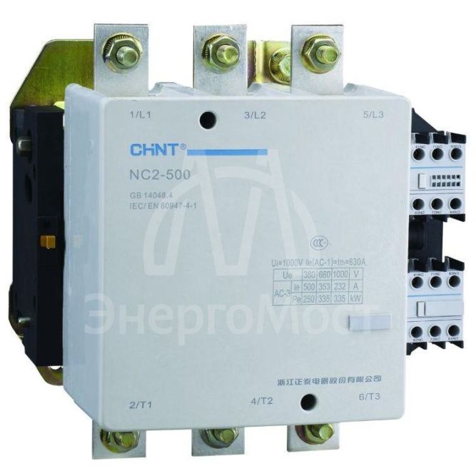 Контактор NC2-500NS реверс 500А 230В/АС3 50Гц (R) CHINT 236280