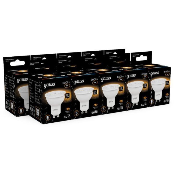 Лампа светодиодная Black MR16 GU10 7Вт 3000К 1/10/100 Gauss 101506107