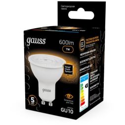 Лампа светодиодная Black MR16 GU10 7Вт 3000К 1/10/100 Gauss 101506107