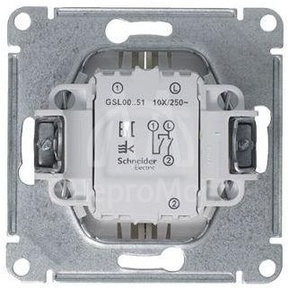 Механизм выключателя 2-кл. СП Glossa 10А IP20 (сх. 5) 10AX платина SchE GSL001251