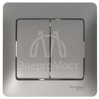 Механизм выключателя 2-кл. СП Glossa 10А IP20 (сх. 5) 10AX платина SchE GSL001251