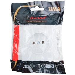 Розетка 1 мест. б/з СП ZIMA IP20 16А ПБТ безвинт. зажим бел. LEZARD 704-0288-121BQC