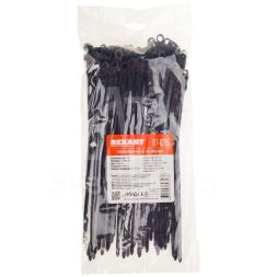 Хомут под винт 4.3х220 нейл. черн. (уп.100шт) Rexant 07-0205