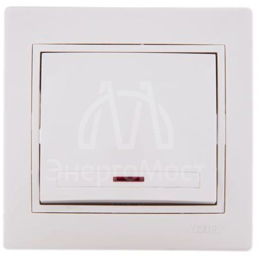 Выключатель 1-кл. СП Мира 10А IP20 с подсветкой со вставкой крем. LEZARD 701-0303-111