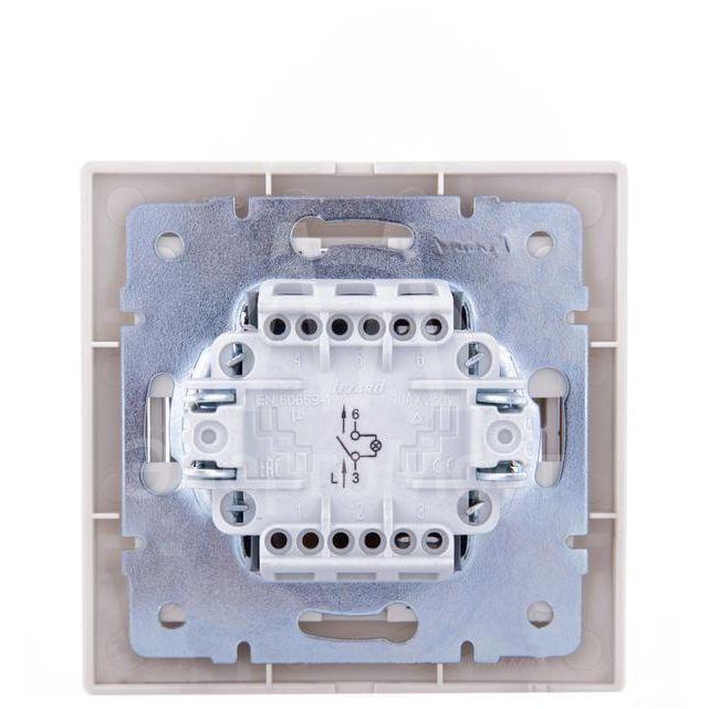 Выключатель 1-кл. СП Мира 10А IP20 с подсветкой со вставкой крем. LEZARD 701-0303-111