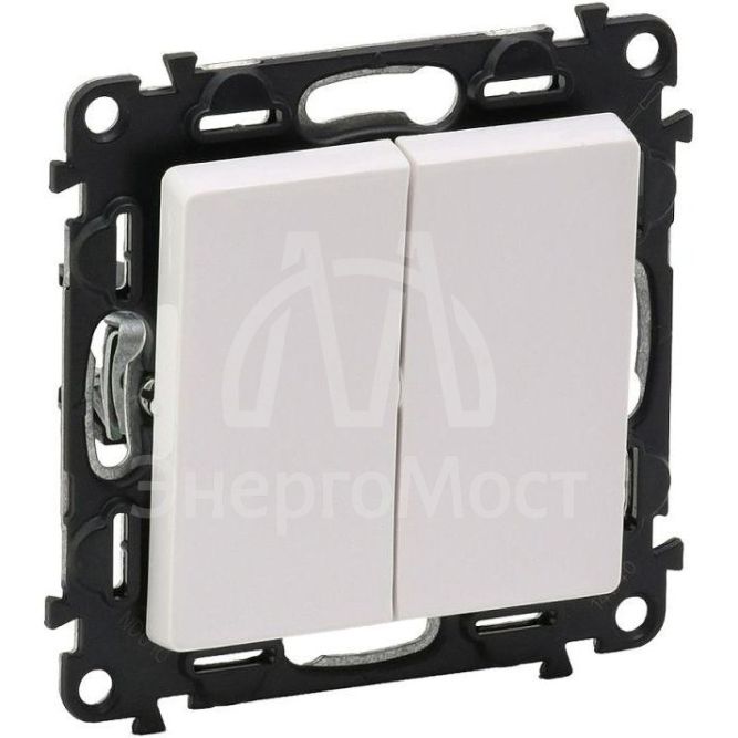 Механизм выключателя 2-кл. СП Valena Life 10А IP20 250В с лиц. панелью безвинт. зажимы бел. Leg 752405