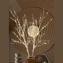 Ветвь березы без листьев иммитация 80см 100LED тепл. бел. IP44 6ч таймер провод бел. 50см (уп.2шт) КОСМОС KOC_INT-B126