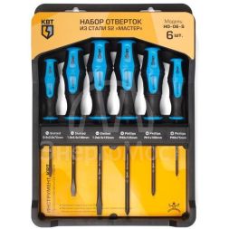 Набор отверток из стали S2 &amp;quot;Мастер&amp;quot; НО-06-S КВТ 78622