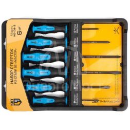 Набор отверток из стали S2 &amp;quot;Мастер&amp;quot; НО-06-S КВТ 78622