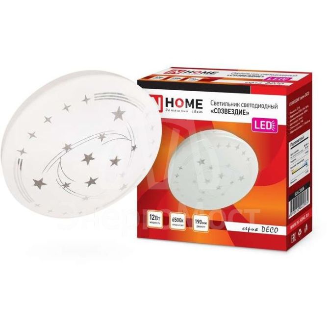 Светильник светодиодный DECO 12Вт 230В 6500К 780лм 190мм СОЗВЕЗДИЕ IN HOME 4690612022185