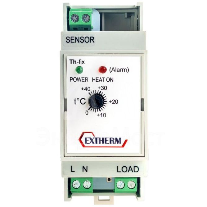 Термостат мех. для площадок; грунта; пола 16А на DIN-рейку Extherm Th-fix