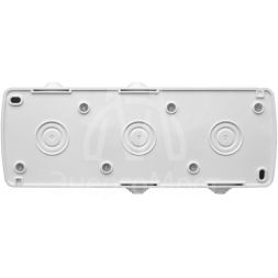 Блок ОП Клио 1-кл. выкл. 10А + розетка 2-м 16А 250В с заземл. с прозр. крышкой бел. Universal К2238