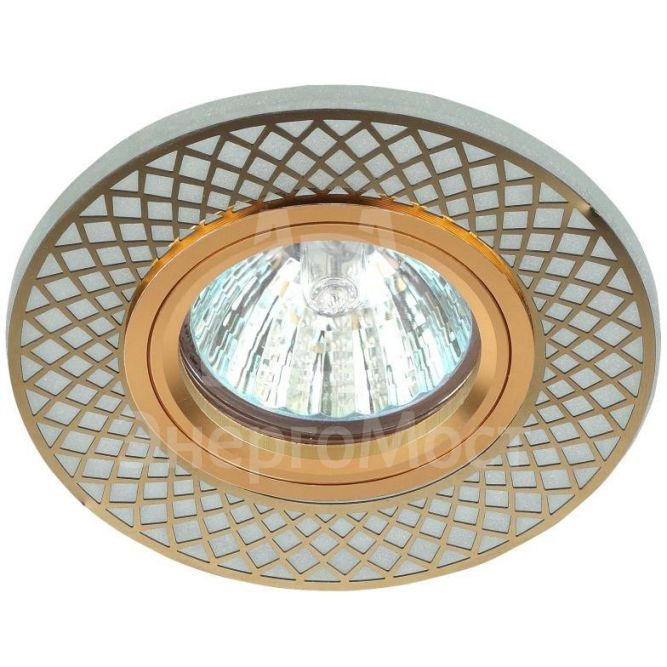 Светильник DK LD42 WH/GD MR16 точечный; декор со светодиодной подсветкой бел./зол. ЭРА Б0037382