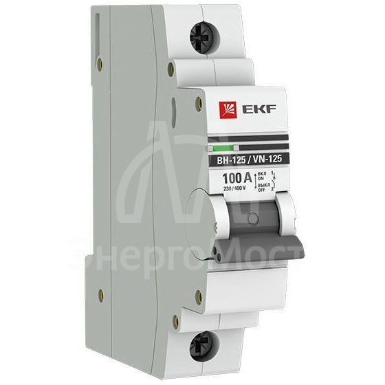 Выключатель нагрузки 1п 100А ВН-125 PROxima EKF SL125-1-100-pro